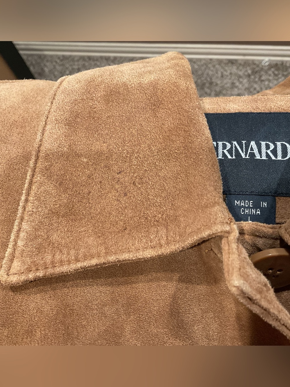 Bernardo Suede Button-Front Jacket in Camel Brown - Picture 8 of 9